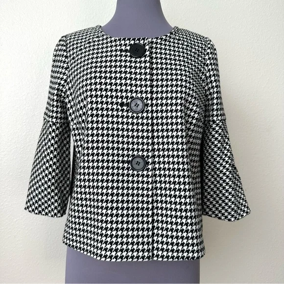 Vintage Houndstooth Stretch Blazer Sz PM - Picture 6 of 14